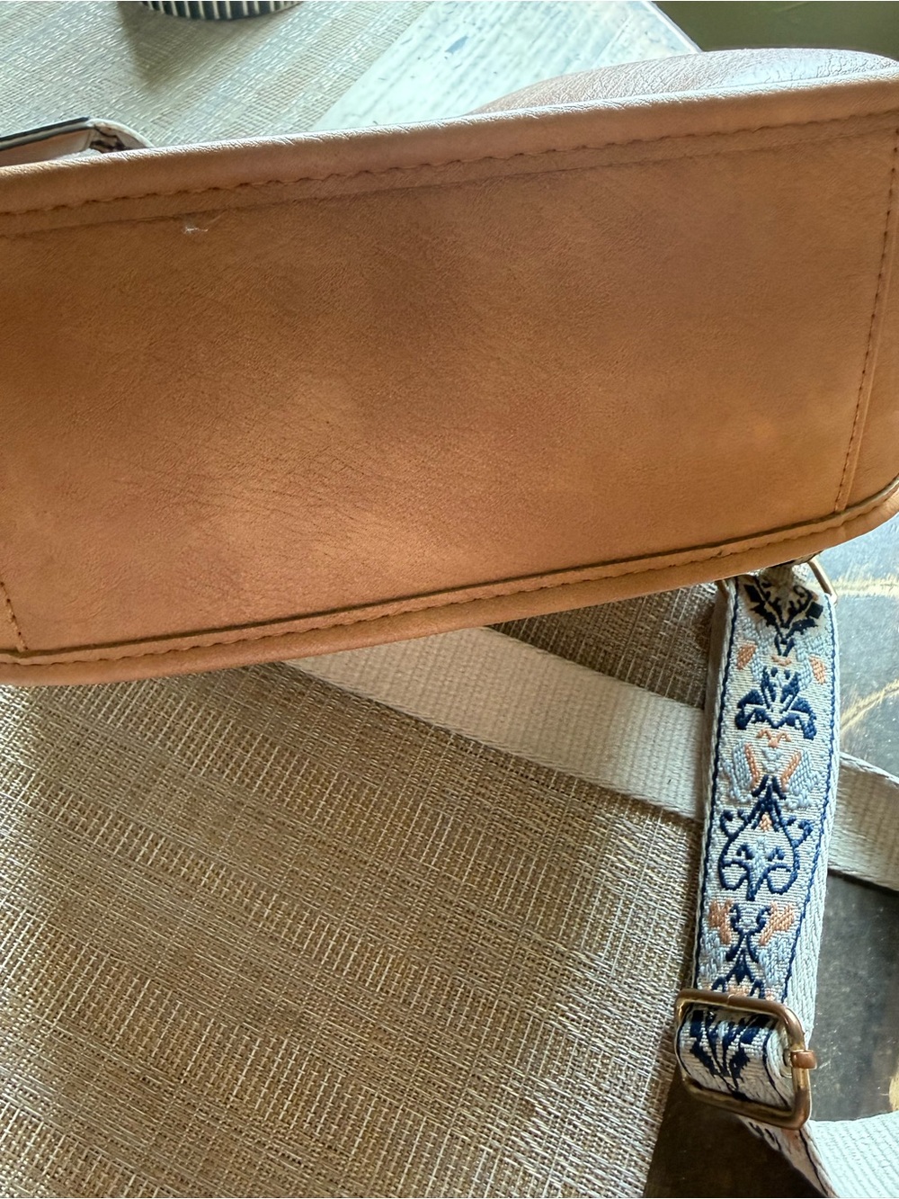 Telena brand Tan/Brown Leather Crossbody Bag - Picture 11 of 11